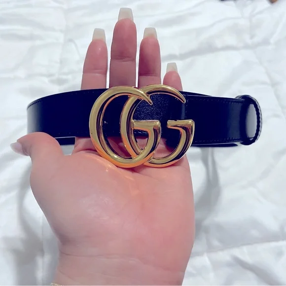 Gucci | Accessories | Gucci Belt W Shiny Gold Buckle Size 9 